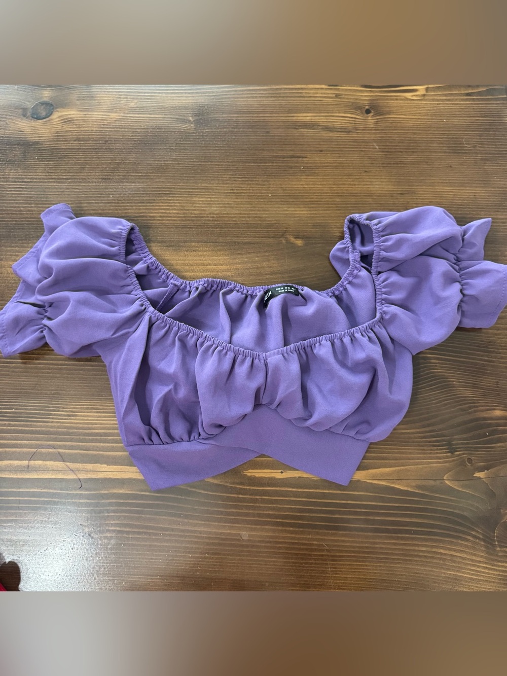 Off the shoulder crop top with tie in the back